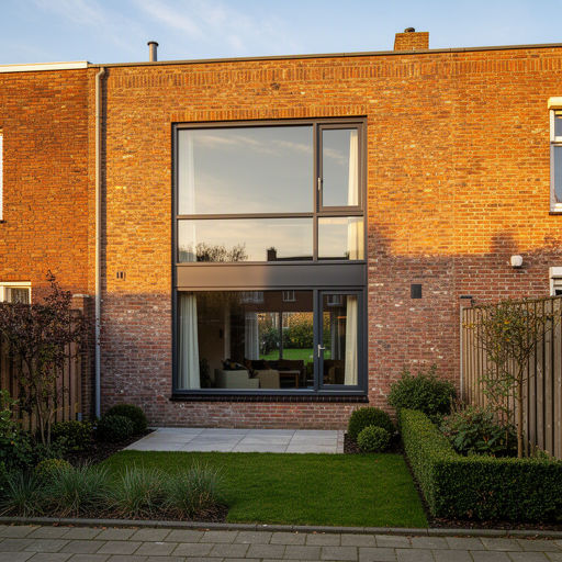 Zwarte kunststof kozijnen aan een vernieuwd jaren 30-huis in Nieuwerkerk aan den IJssel