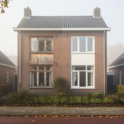 Witte kunststof kozijnen met HR++ glas in een typisch rijtjeshuis in Nieuwerkerk aan den IJssel