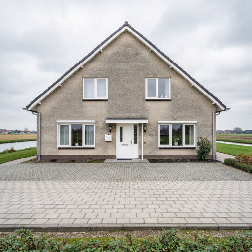 Jaren-80 gezinswoning in Nieuwerkerk aan den IJssel met nieuwe witte kunststof kozijnen en polderzicht