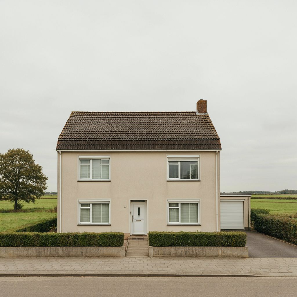 Jaren-70 woonhuis in Bergambacht met nieuwe witte kunststof kozijnen en uitzicht op de polder