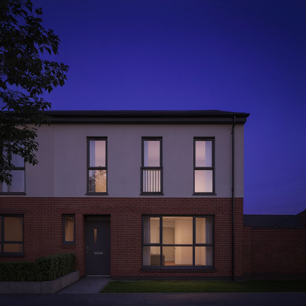 Twee-onder-een-kapwoning in Rodenrijs met antracietkleurige kunststof kozijnen en donkere dakpannen