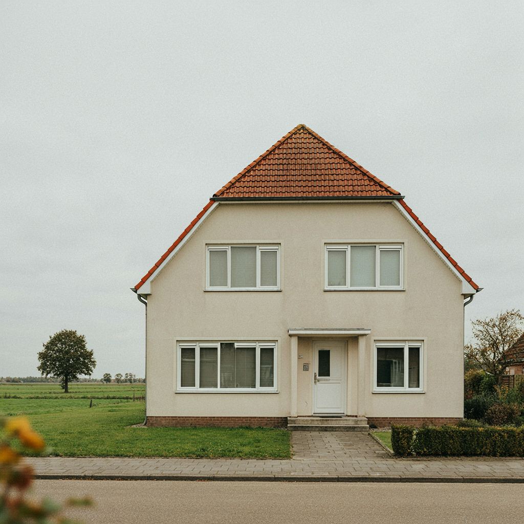 Jaren-80 gezinswoning in Nieuwerkerk aan den IJssel met nieuwe witte kunststof kozijnen en polderzicht