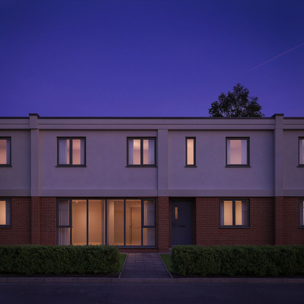 Moderne rijwoning met antraciet kunststof kozijnen en groot voorvenster in Nieuwerkerk aan den IJssel