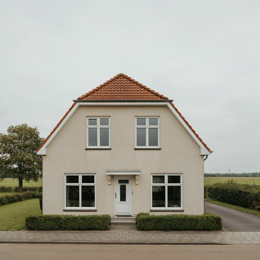 Rijtjeshuis in Zoetermeer met strakke witte kunststof kozijnen en zonnige voortuin
