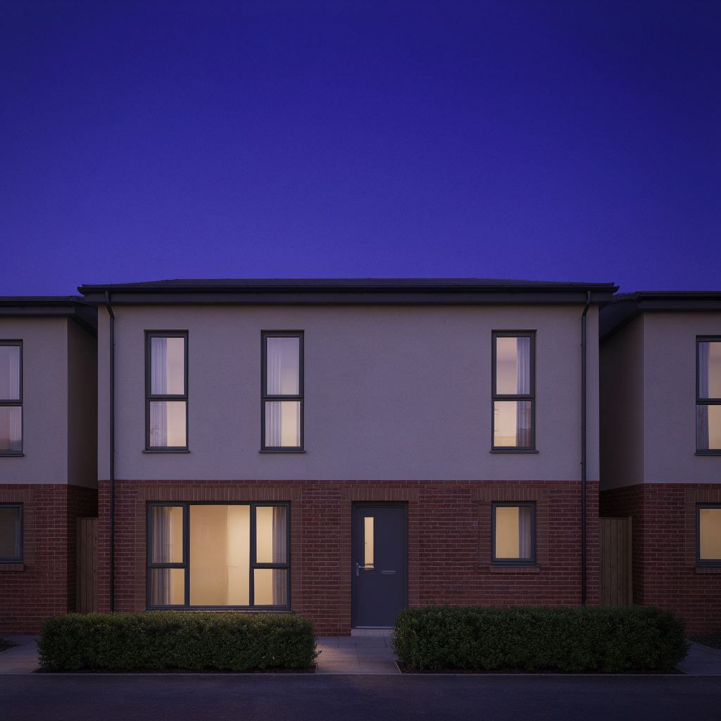 Moderne rijwoning in Bergambacht met antraciet kunststof kozijnen en een groot voorraam