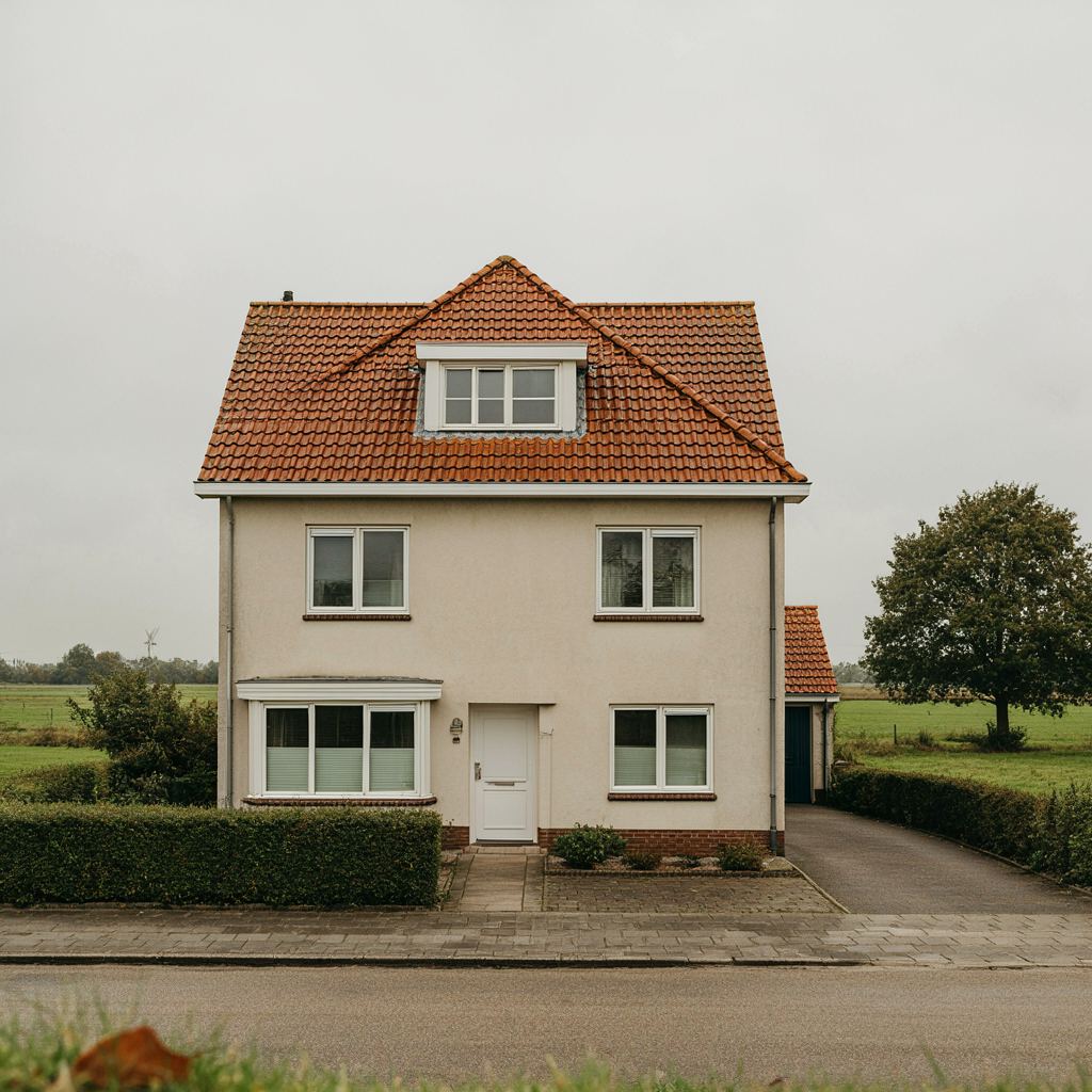 Vrijstaande woning in Berkel en Rodenrijs met gevelbrede witte kunststof kozijnen en zonwering