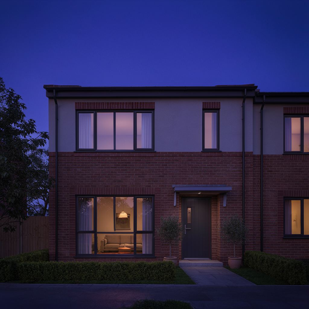 Moderne rijwoning met antraciet kunststof kozijnen en groot voorvenster in Nieuwerkerk aan den IJssel