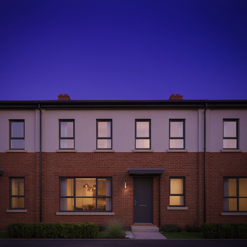 Moderne rijwoning met antraciet kunststof kozijnen en groot voorvenster in Nieuwerkerk aan den IJssel